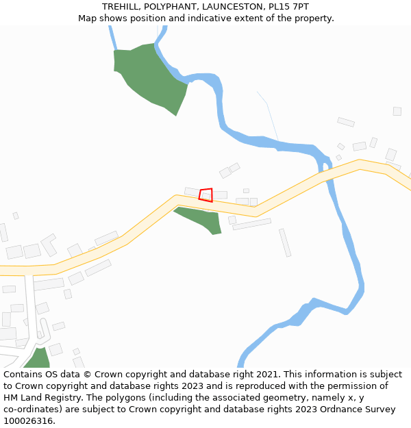 TREHILL, POLYPHANT, LAUNCESTON, PL15 7PT: Location map and indicative extent of plot