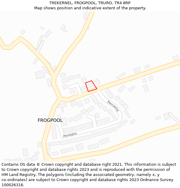 TREKERNEL, FROGPOOL, TRURO, TR4 8RP: Location map and indicative extent of plot