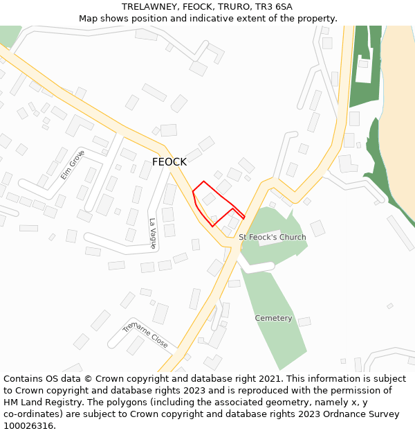 TRELAWNEY, FEOCK, TRURO, TR3 6SA: Location map and indicative extent of plot