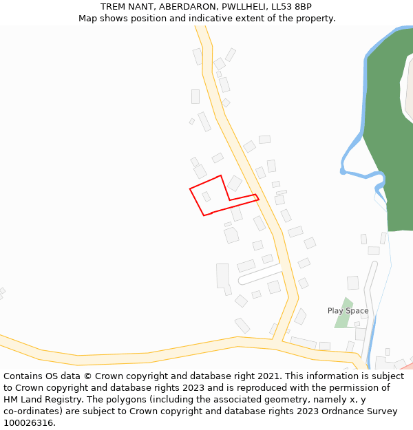 TREM NANT, ABERDARON, PWLLHELI, LL53 8BP: Location map and indicative extent of plot