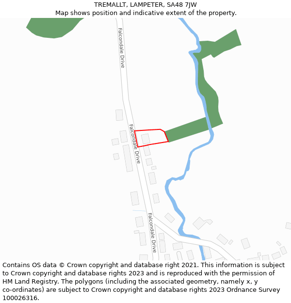 TREMALLT, LAMPETER, SA48 7JW: Location map and indicative extent of plot