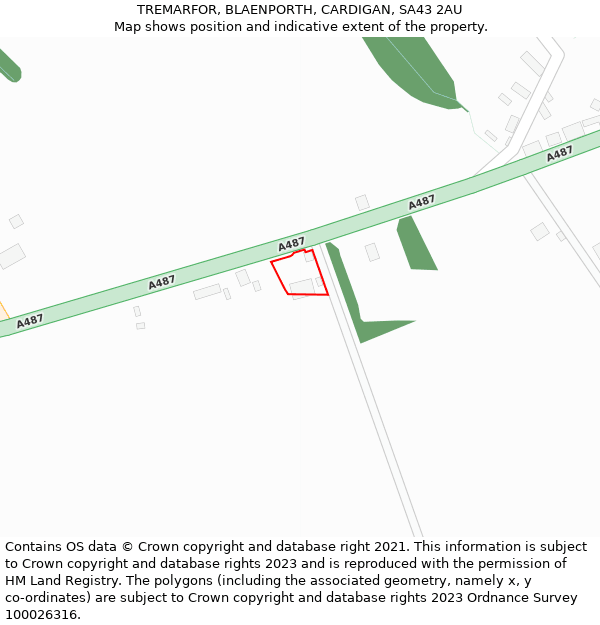 TREMARFOR, BLAENPORTH, CARDIGAN, SA43 2AU: Location map and indicative extent of plot