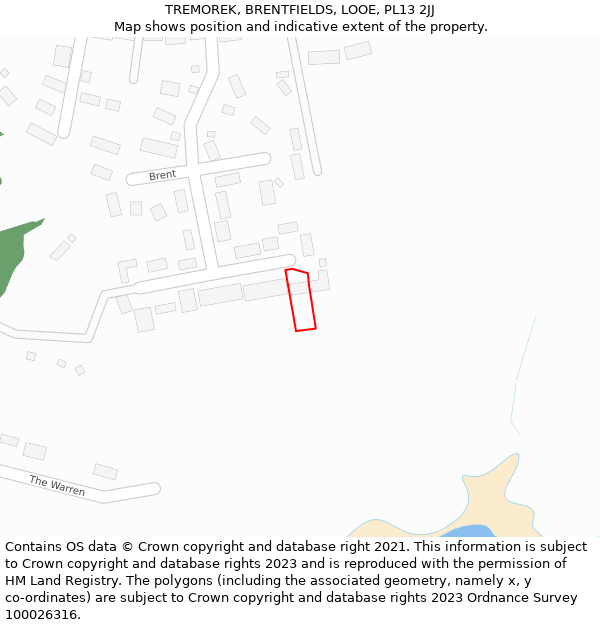 TREMOREK, BRENTFIELDS, LOOE, PL13 2JJ: Location map and indicative extent of plot