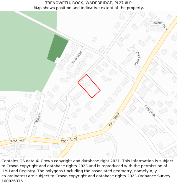 TRENOWETH, ROCK, WADEBRIDGE, PL27 6LP: Location map and indicative extent of plot
