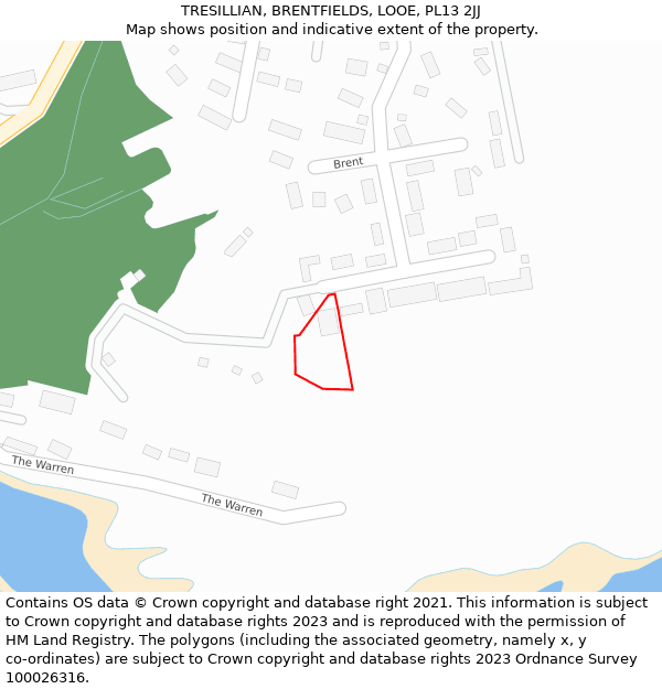 TRESILLIAN, BRENTFIELDS, LOOE, PL13 2JJ: Location map and indicative extent of plot