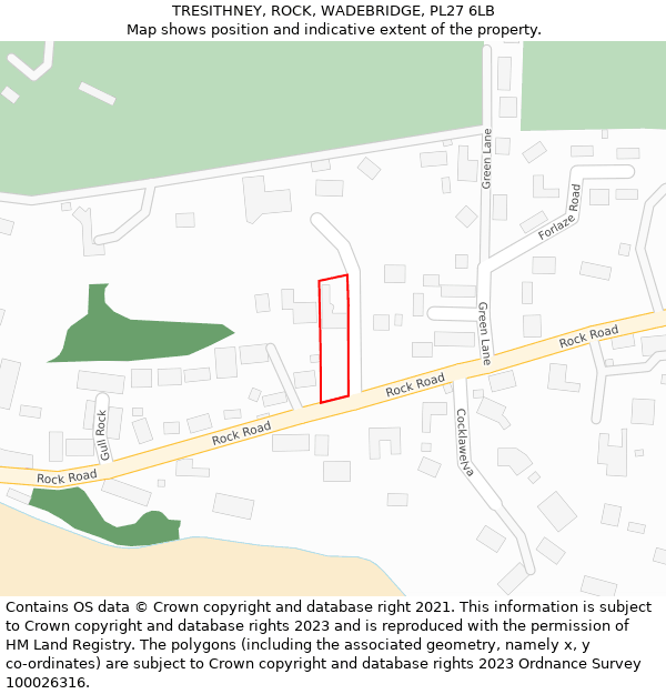 TRESITHNEY, ROCK, WADEBRIDGE, PL27 6LB: Location map and indicative extent of plot