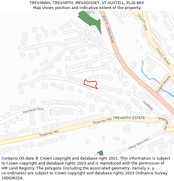 TREVANNA, TREVARTH, MEVAGISSEY, ST AUSTELL, PL26 6RX: Location map and indicative extent of plot