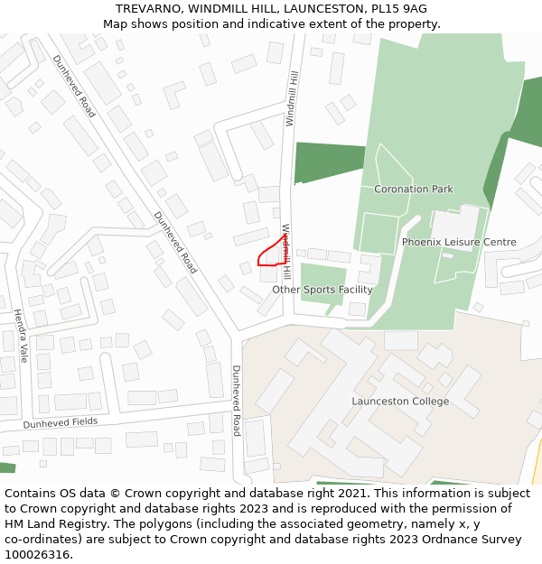 TREVARNO, WINDMILL HILL, LAUNCESTON, PL15 9AG: Location map and indicative extent of plot