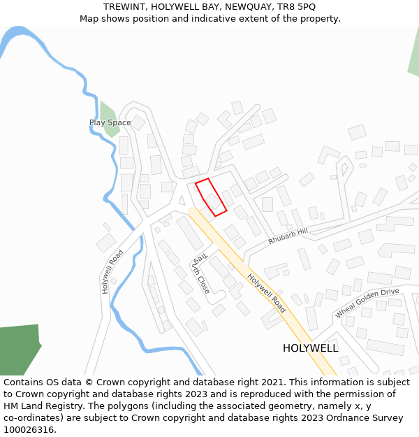 TREWINT, HOLYWELL BAY, NEWQUAY, TR8 5PQ: Location map and indicative extent of plot