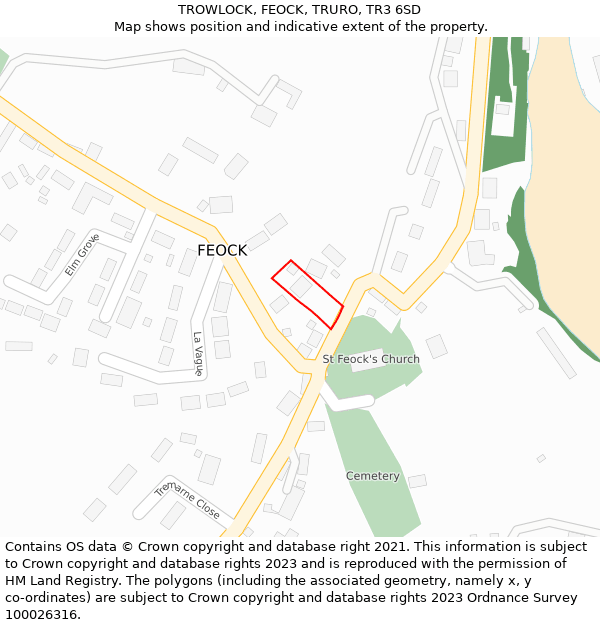 TROWLOCK, FEOCK, TRURO, TR3 6SD: Location map and indicative extent of plot