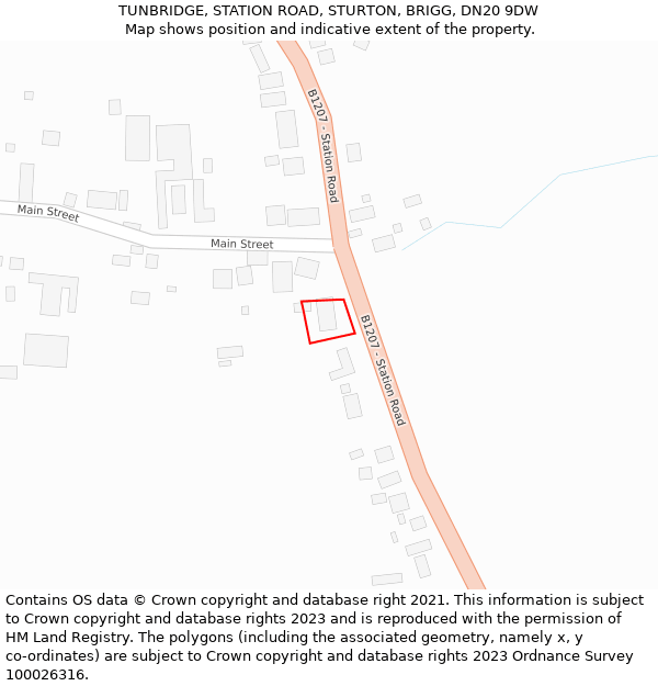 TUNBRIDGE, STATION ROAD, STURTON, BRIGG, DN20 9DW: Location map and indicative extent of plot