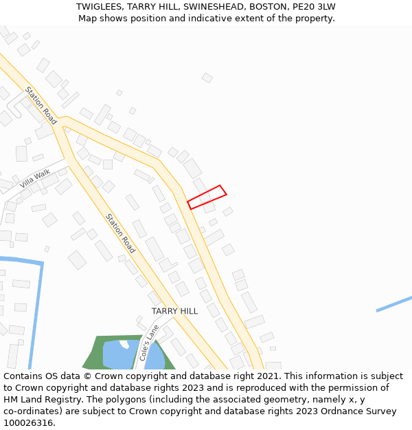 TWIGLEES, TARRY HILL, SWINESHEAD, BOSTON, PE20 3LW: Location map and indicative extent of plot