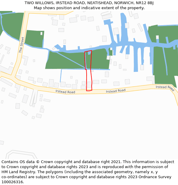 TWO WILLOWS, IRSTEAD ROAD, NEATISHEAD, NORWICH, NR12 8BJ: Location map and indicative extent of plot