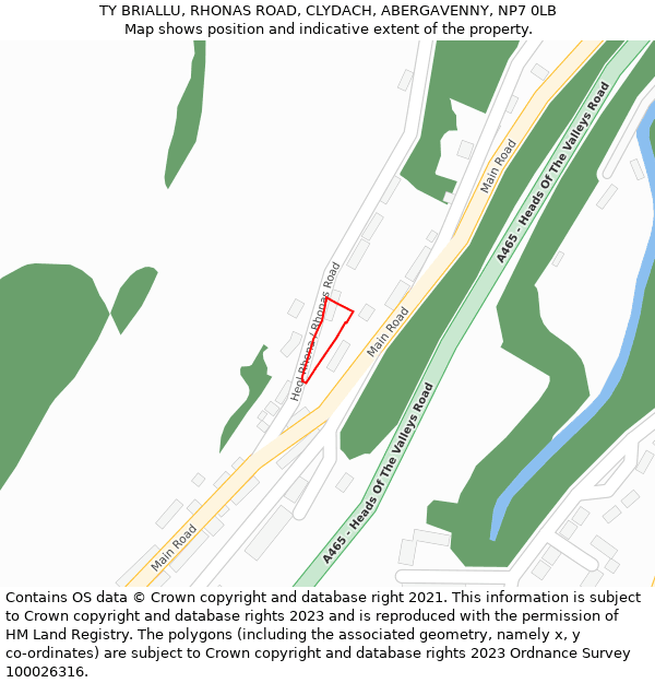 TY BRIALLU, RHONAS ROAD, CLYDACH, ABERGAVENNY, NP7 0LB: Location map and indicative extent of plot