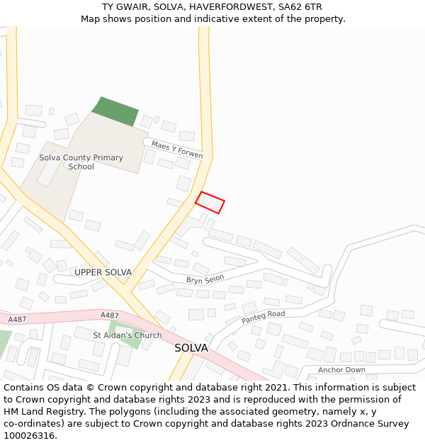 TY GWAIR, SOLVA, HAVERFORDWEST, SA62 6TR: Location map and indicative extent of plot