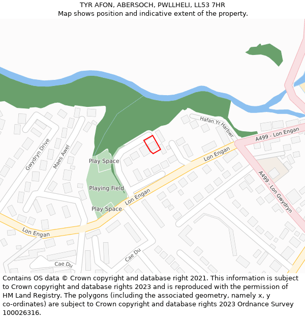 TYR AFON, ABERSOCH, PWLLHELI, LL53 7HR: Location map and indicative extent of plot
