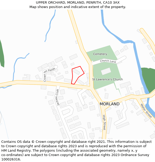 UPPER ORCHARD, MORLAND, PENRITH, CA10 3AX: Location map and indicative extent of plot