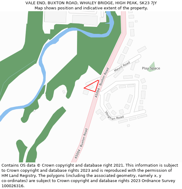 VALE END, BUXTON ROAD, WHALEY BRIDGE, HIGH PEAK, SK23 7JY: Location map and indicative extent of plot