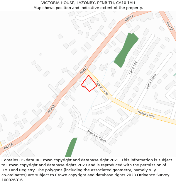 VICTORIA HOUSE, LAZONBY, PENRITH, CA10 1AH: Location map and indicative extent of plot