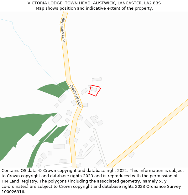 VICTORIA LODGE, TOWN HEAD, AUSTWICK, LANCASTER, LA2 8BS: Location map and indicative extent of plot