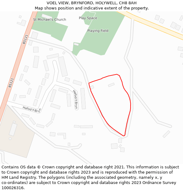 VOEL VIEW, BRYNFORD, HOLYWELL, CH8 8AH: Location map and indicative extent of plot