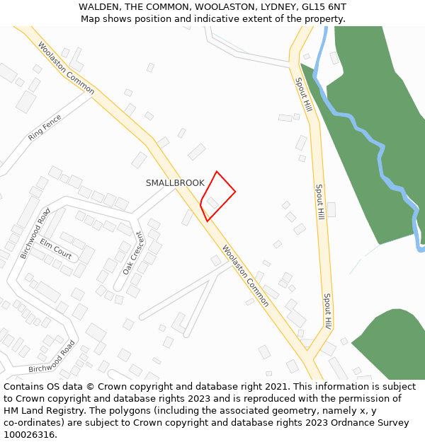 WALDEN, THE COMMON, WOOLASTON, LYDNEY, GL15 6NT: Location map and indicative extent of plot