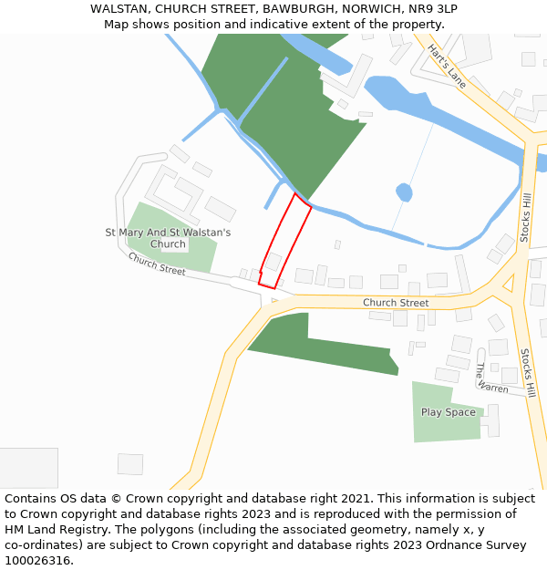 WALSTAN, CHURCH STREET, BAWBURGH, NORWICH, NR9 3LP: Location map and indicative extent of plot