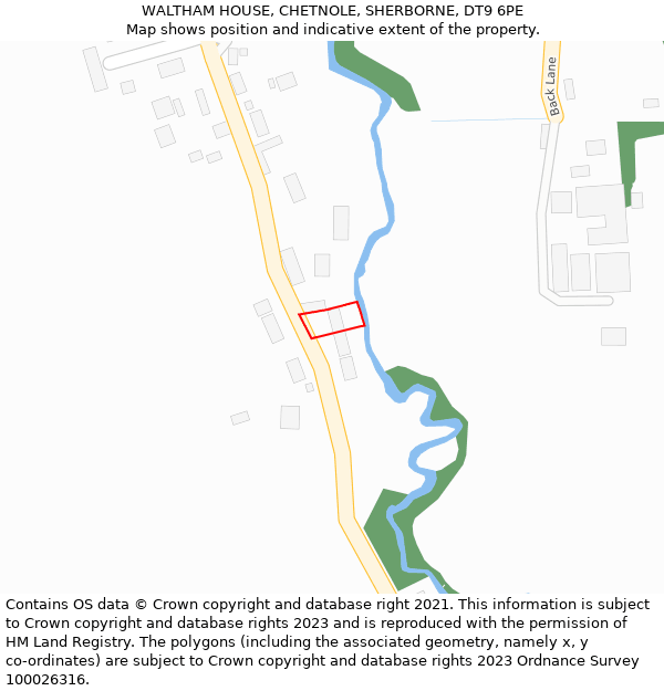 WALTHAM HOUSE, CHETNOLE, SHERBORNE, DT9 6PE: Location map and indicative extent of plot