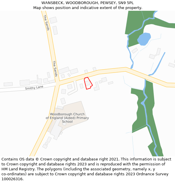 WANSBECK, WOODBOROUGH, PEWSEY, SN9 5PL: Location map and indicative extent of plot