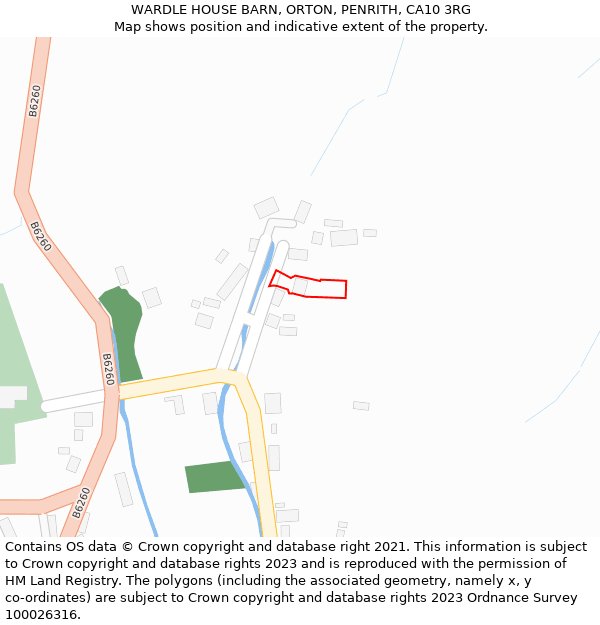 WARDLE HOUSE BARN, ORTON, PENRITH, CA10 3RG: Location map and indicative extent of plot