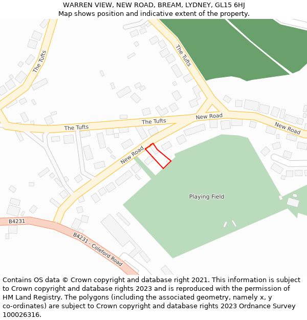 WARREN VIEW, NEW ROAD, BREAM, LYDNEY, GL15 6HJ: Location map and indicative extent of plot