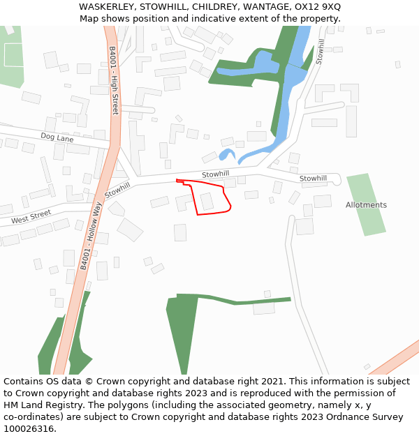 WASKERLEY, STOWHILL, CHILDREY, WANTAGE, OX12 9XQ: Location map and indicative extent of plot