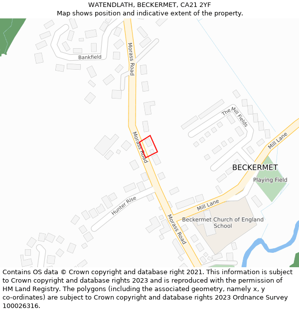 WATENDLATH, BECKERMET, CA21 2YF: Location map and indicative extent of plot