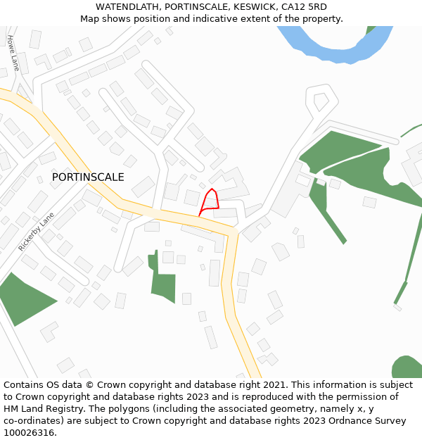 WATENDLATH, PORTINSCALE, KESWICK, CA12 5RD: Location map and indicative extent of plot