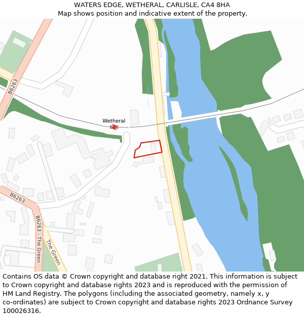 WATERS EDGE, WETHERAL, CARLISLE, CA4 8HA: Location map and indicative extent of plot