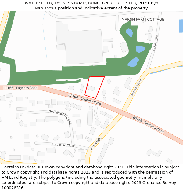 WATERSFIELD, LAGNESS ROAD, RUNCTON, CHICHESTER, PO20 1QA: Location map and indicative extent of plot