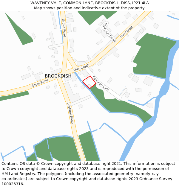 WAVENEY VALE, COMMON LANE, BROCKDISH, DISS, IP21 4LA: Location map and indicative extent of plot