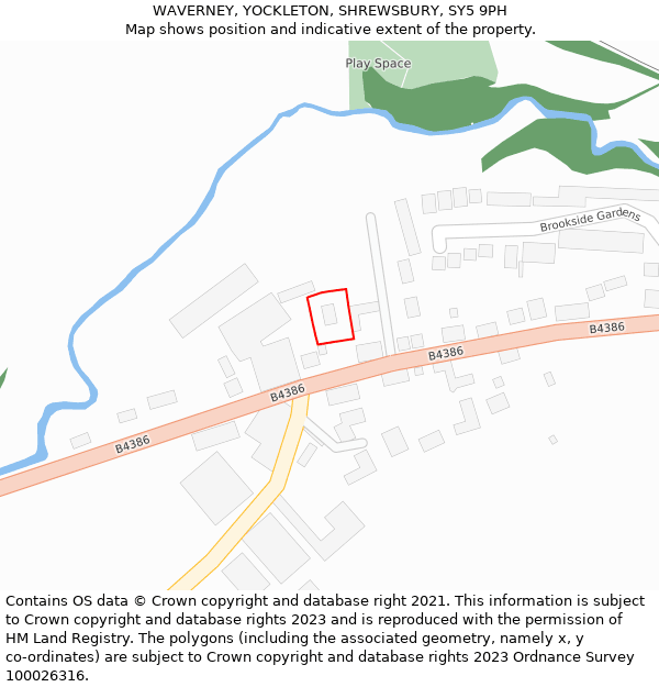 WAVERNEY, YOCKLETON, SHREWSBURY, SY5 9PH: Location map and indicative extent of plot