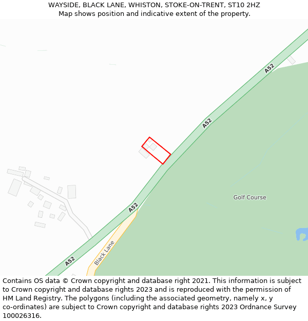 WAYSIDE, BLACK LANE, WHISTON, STOKE-ON-TRENT, ST10 2HZ: Location map and indicative extent of plot