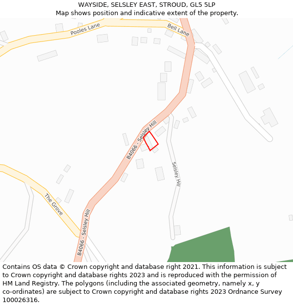 WAYSIDE, SELSLEY EAST, STROUD, GL5 5LP: Location map and indicative extent of plot