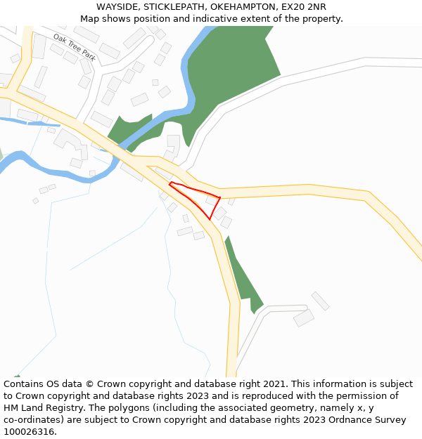 WAYSIDE, STICKLEPATH, OKEHAMPTON, EX20 2NR: Location map and indicative extent of plot