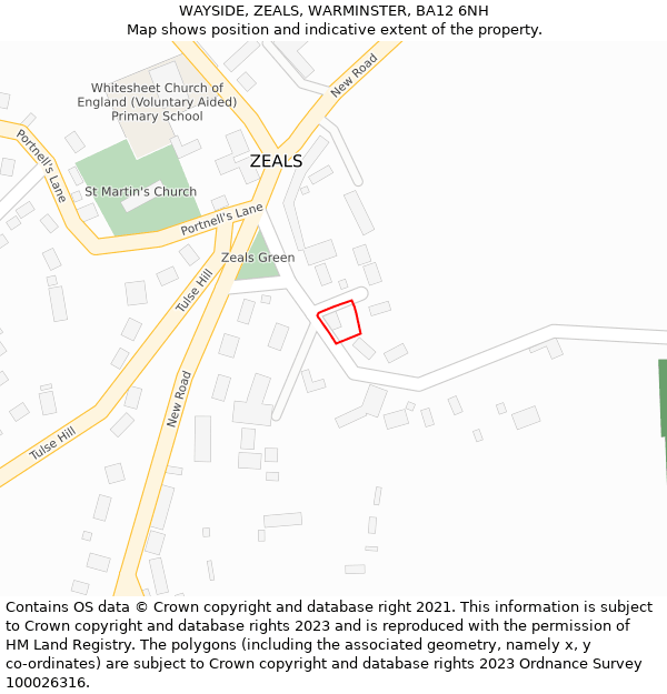 WAYSIDE, ZEALS, WARMINSTER, BA12 6NH: Location map and indicative extent of plot