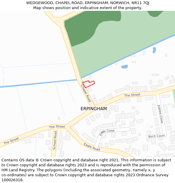 WEDGEWOOD, CHAPEL ROAD, ERPINGHAM, NORWICH, NR11 7QJ: Location map and indicative extent of plot