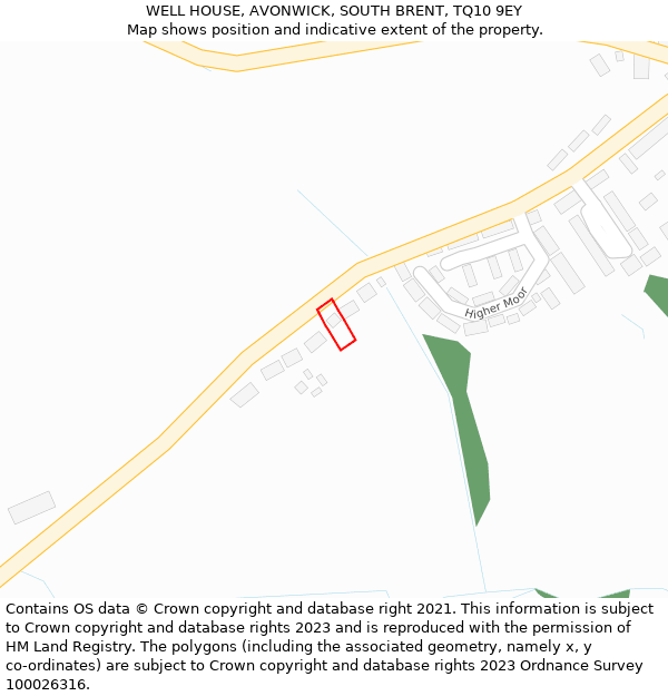 WELL HOUSE, AVONWICK, SOUTH BRENT, TQ10 9EY: Location map and indicative extent of plot
