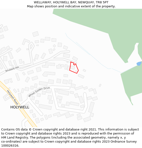 WELLAWAY, HOLYWELL BAY, NEWQUAY, TR8 5PT: Location map and indicative extent of plot
