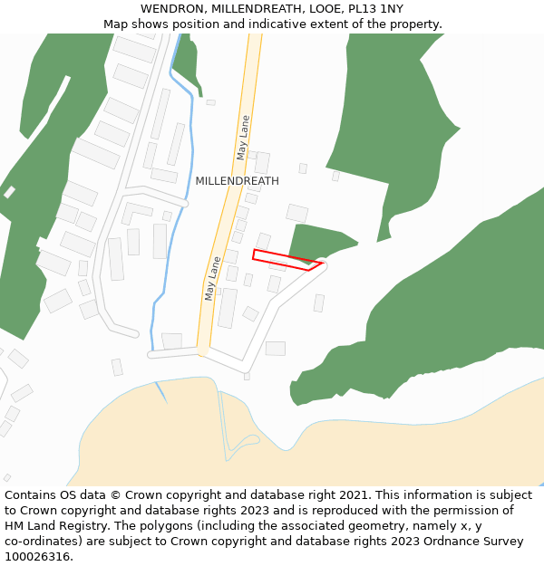 WENDRON, MILLENDREATH, LOOE, PL13 1NY: Location map and indicative extent of plot
