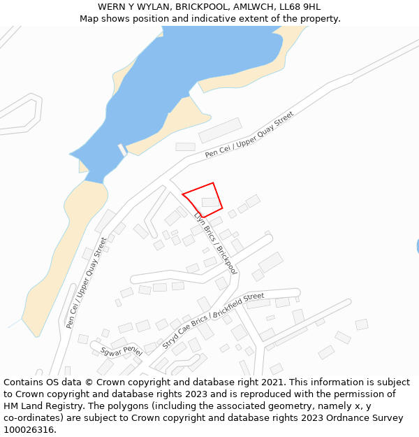 WERN Y WYLAN, BRICKPOOL, AMLWCH, LL68 9HL: Location map and indicative extent of plot