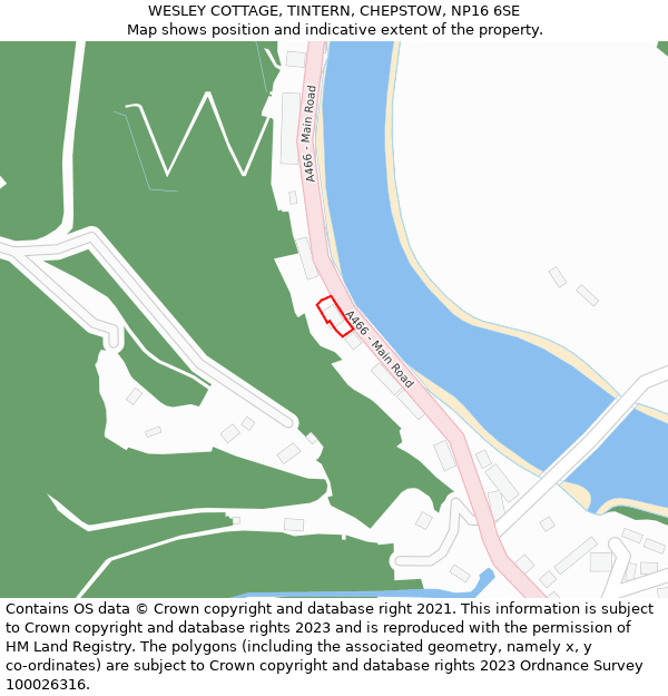 WESLEY COTTAGE, TINTERN, CHEPSTOW, NP16 6SE: Location map and indicative extent of plot