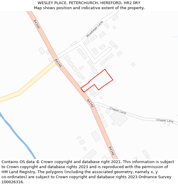 WESLEY PLACE, PETERCHURCH, HEREFORD, HR2 0RY: Location map and indicative extent of plot