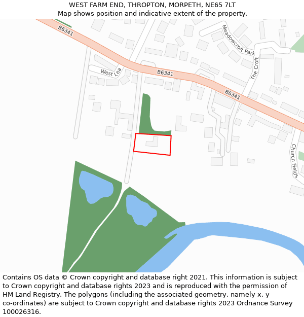 WEST FARM END, THROPTON, MORPETH, NE65 7LT: Location map and indicative extent of plot